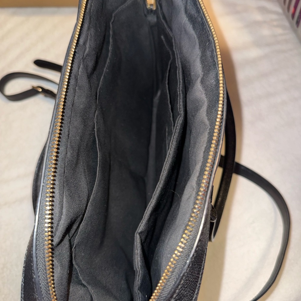 Coach Black Leather Laptop bag with Gold Accents - Picture 2 of 5